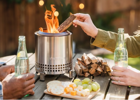 Mesa XL Stainless Steel Tabletop Smokeless Firepit & Stand-4