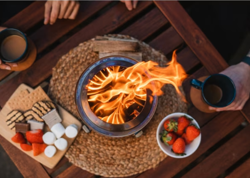 Mesa XL Stainless Steel Tabletop Smokeless Firepit & Stand-3